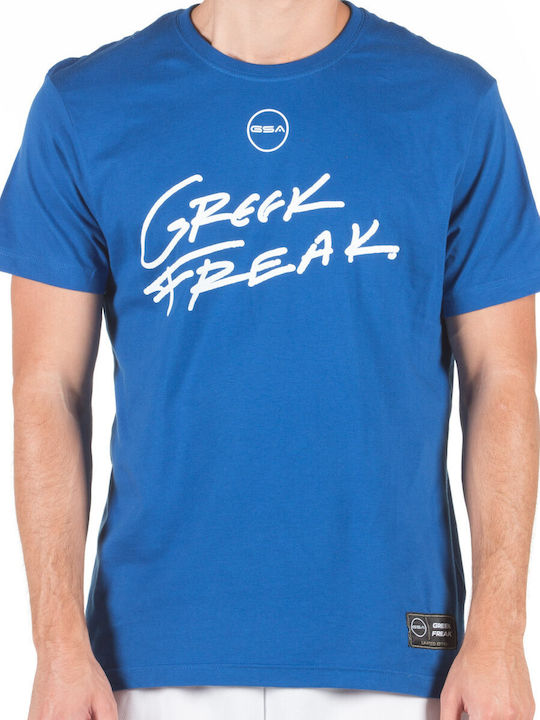 GSA X Greek Freak 34-18002 Men's Athletic T-shirt Short Sleeve Royal