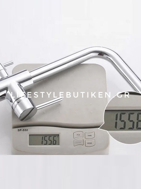 6-GTS Tall Kitchen Faucet Counter Inox Silver
