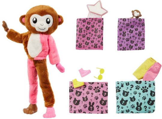 Barbie Maimuțică Păpușă Cutie Reveal pentru 3+ ani+ Ani 30cm.