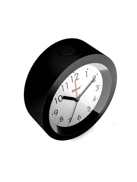 Mebus Silent Tabletop Clock with Indicators Plastic with Alarm Clock Black 25628