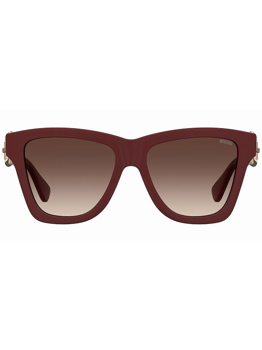 Moschino Women's Sunglasses with Burgundy Plastic Frame and Brown Gradient Lens MOS131/S LHF/HA