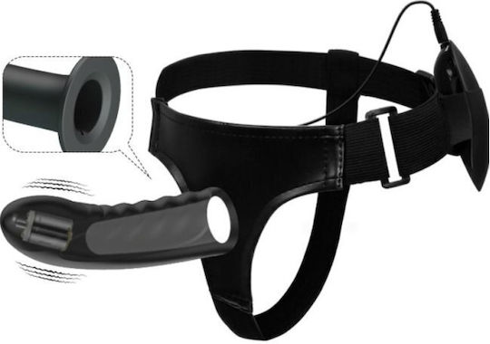 Pretty Love Marvin Strap-On Harness Harness με Dildo και Δόνηση σε Μαύρο Χρώμα