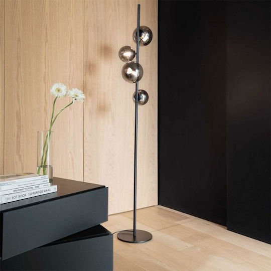 Ideal Lux Perlage Floor Lamp H164xW32cm. with Socket for Bulb G9 Black