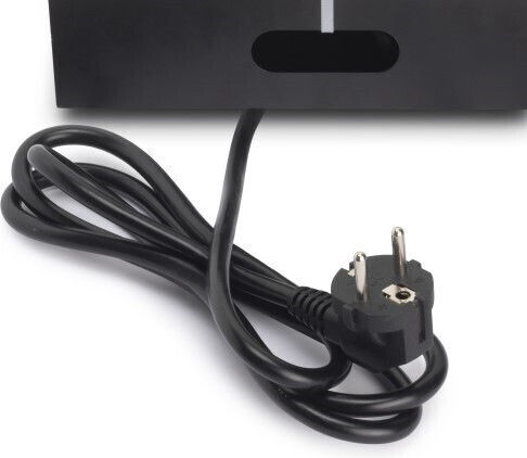 Emuca Διπλή Χωνευτή Πρίζα Ρεύματος με 2 Θύρες USB με Καπάκι Μαύρη