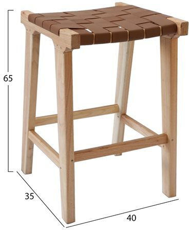 Hocker Bar Hölzernes Natural 40x35x65cm