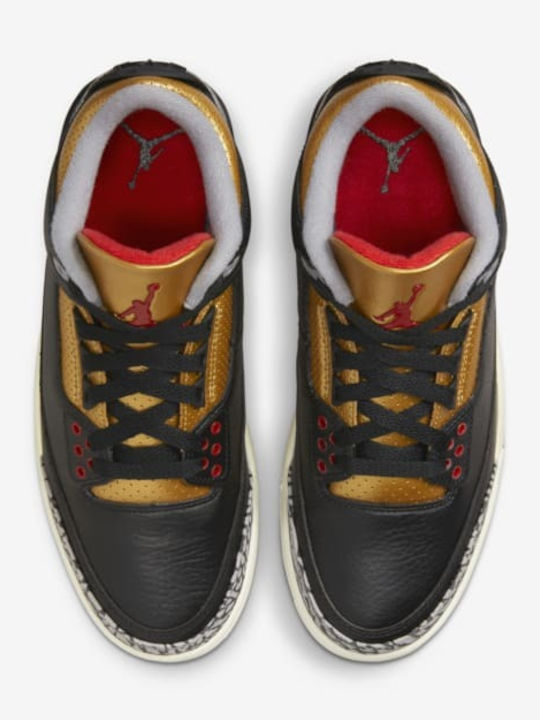 Air  3 Retro Boots Black / Fire Red / Metallic Gold / Cement Grey