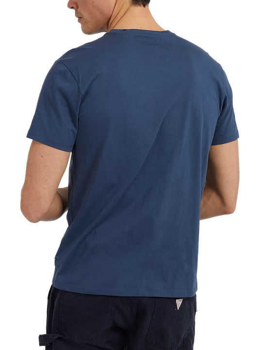 Guess Herren T-Shirt Kurzarm Marineblau