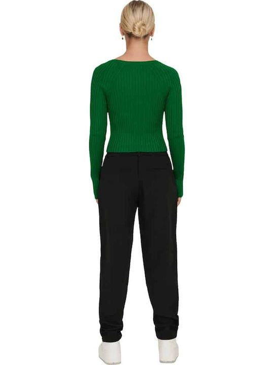 Meddi Women's Long Sleeve Crop Sweater Green