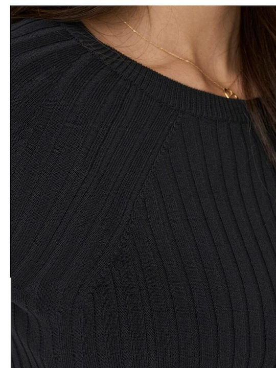 Meddi Women's Crop Top Long Sleeve Black