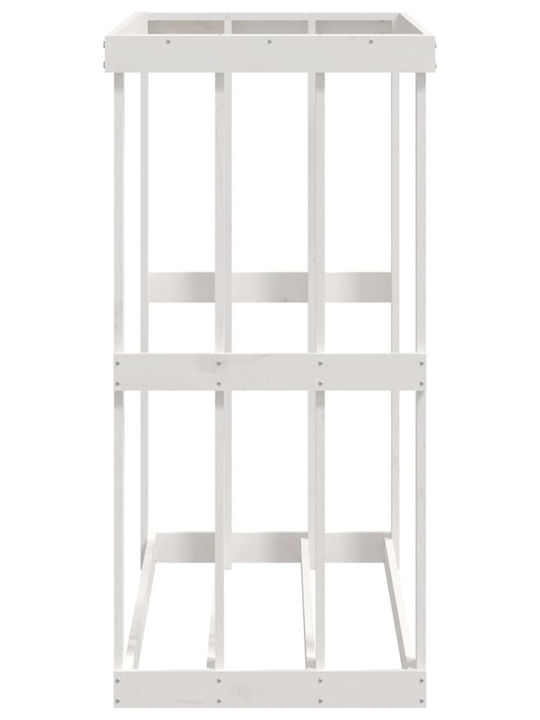vidaXL Ξύλινο Κουτί Αποθήκευσης Ξύλων 108x52x106cm Λευκό