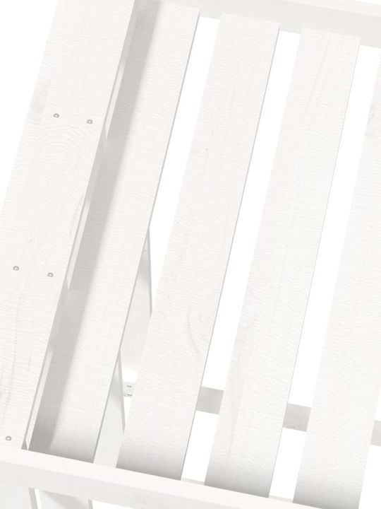 vidaXL Ξύλινο Κουτί Αποθήκευσης Ξύλων 108x52x106cm Λευκό