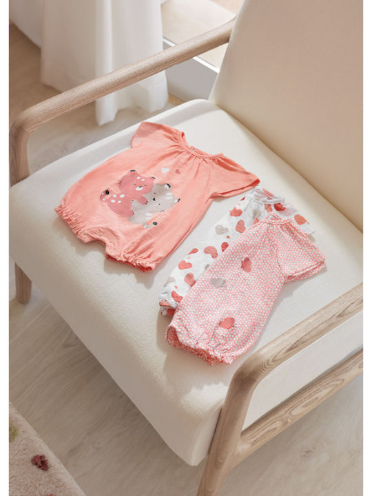 Mayoral Baby Bodysuit Set Short-Sleeved with Pants Multicolour