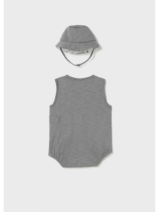 Mayoral Baby Bodysuit Set Sleeveless with Accessories Gray