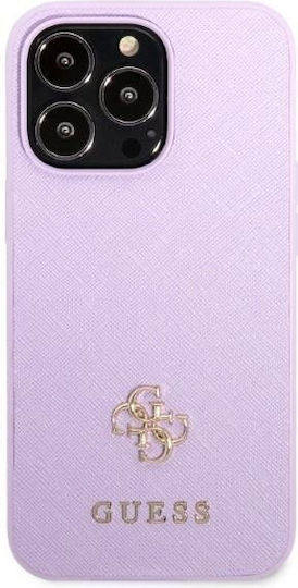 Guess Metal Logo Umschlag Rückseite Kunststoff Lila (iPhone 13 Pro Max)