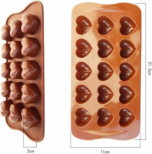 Sugar Love No Coating Silicone Chocolates 15 Cups Baking Pan 21.5x11x2cm