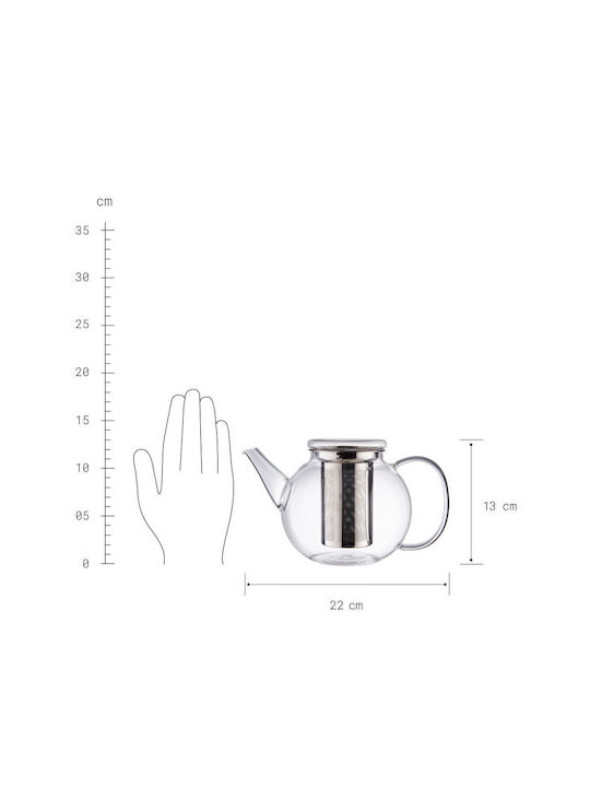 Butlers Grove Time Чайник с Филтър Неръждаем Прозрачен 1200ml