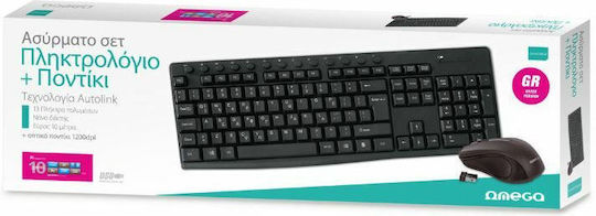 Omega OKM071B Wireless Keyboard & Mouse Set Greek