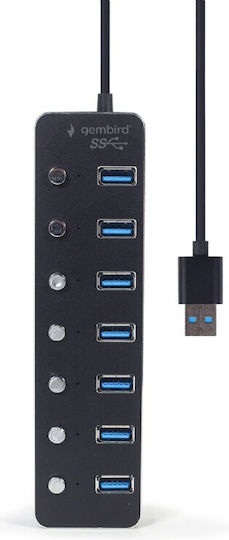 Gembird USB-Hub 7 Anschlüsse USB 3.1 mit Anschluss an einen Computer USB-A