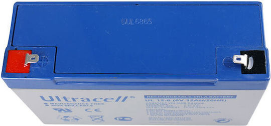 Ultracell UL 12-6 UPS Battery with Capacity 12Ah and Voltage 6V 1pcs