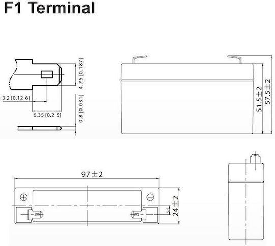 Ultracell UL 1.3-6 Baterie UPS cu Capacitate 1.3Ah și Tensiune 6V 1buc