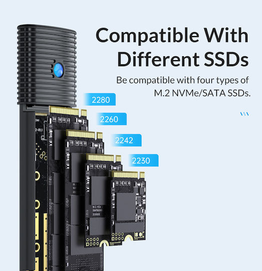 Orico Θήκη για Σκληρό Δίσκο M.2 PCI Express / SATA III NVME με σύνδεση Type-C