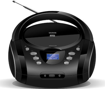 Denver Φορητό Ηχοσύστημα TDB-10 mit Bluetooth / CD-Spieler / MP3-Spieler / USB / Radio in Schwarz Farbe