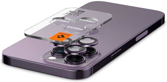 Spigen Optik Pro EZ Fit Camera Protection Tempered Glass Deep Purple for the iPhone 14 Pro / 14 Pro Max