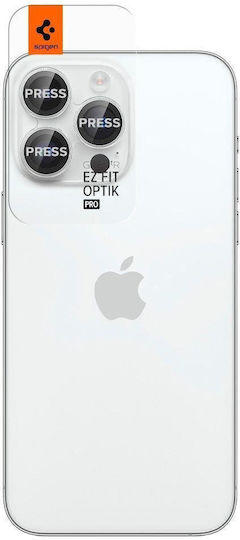 Spigen EZ Fit Optik Pro Протектор за камера Закалено стъкло Silver за iPhone 14 Pro / 14 Pro Max - iPhone 14 Про / 14 Про Макс