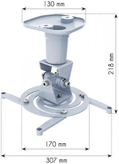 Techly Projektorhalterung Decke ICA-PM-100 mit maximaler Belastung von 10kg Weiß