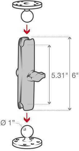 RAM Mount Long Metallic Black Arm for Motorcycle Mobile Mount