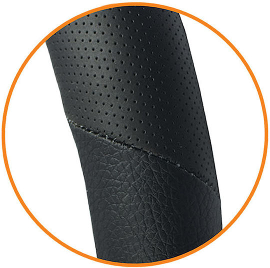 Cartech Car Steering Wheel Cover CT1 with Diameter 38cm Synthetic Black