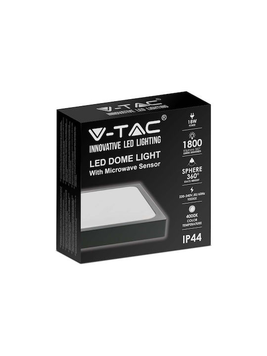 V-TAC Deckenleuchte für den Außenbereich mit integriertem LED in Schwarz Farbe 7673