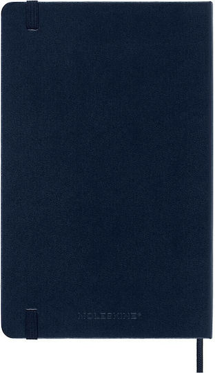 Moleskine QP062B20 Notizbuch 120 Blätter A5 mit leeren Seiten und Gummiband Blau