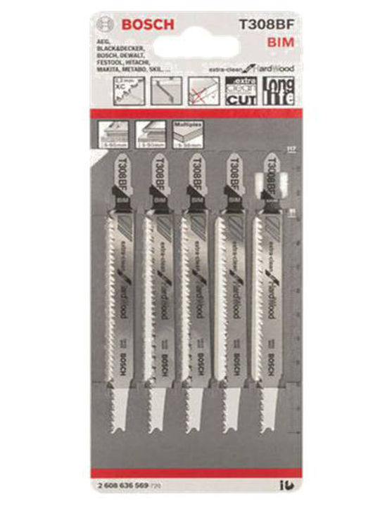 Bosch T308BF Ленти за джиг-резачки за Дърво 117мм 5бр