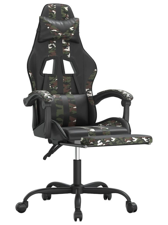vidaXL 349542 Artificial Leather Gaming Chair with Footrest Camo Black