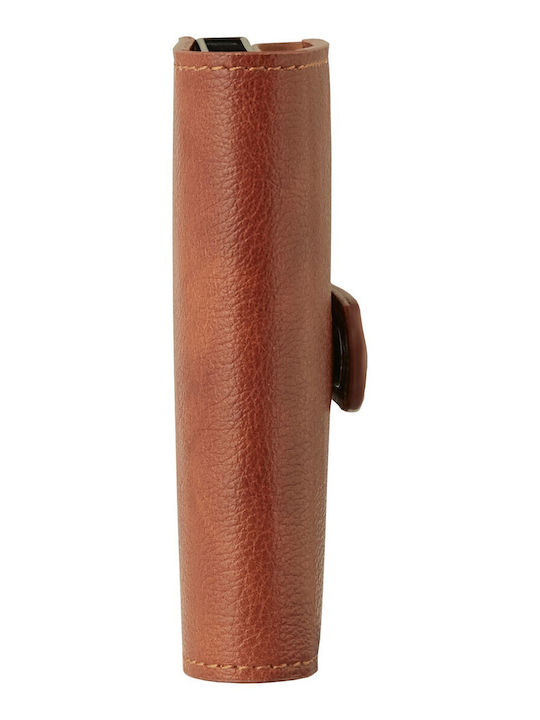 Men's Wallet Cards with RFID and Slide Mechanism Brown