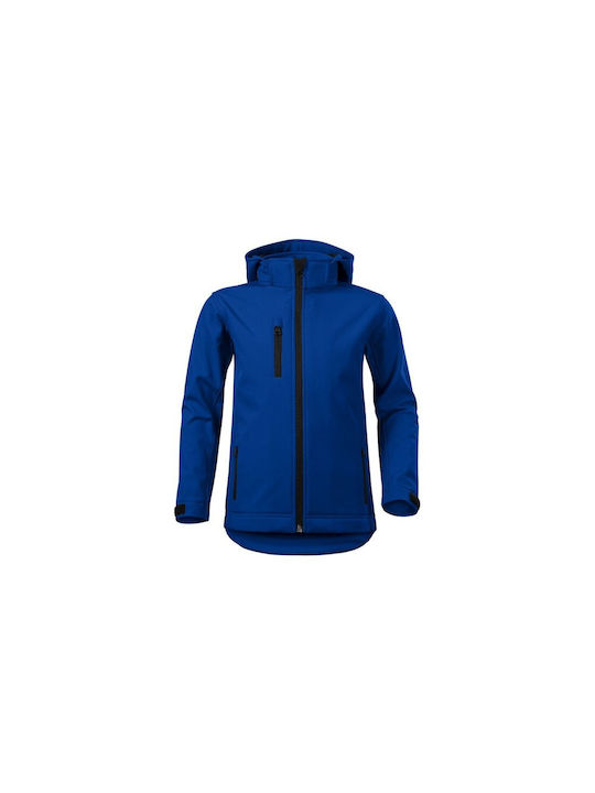 Malfini Kids Sports Jacket short Hooded Blue Performance