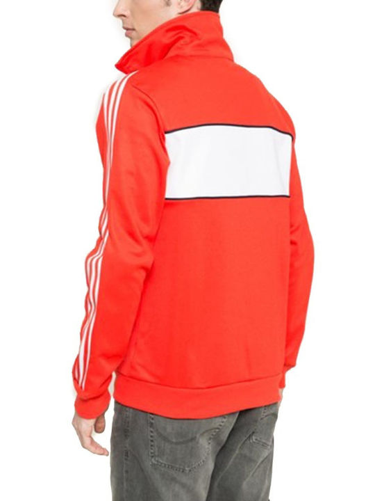 Adidas Blocktrack Men's Sweatshirt Jacket with Pockets Red