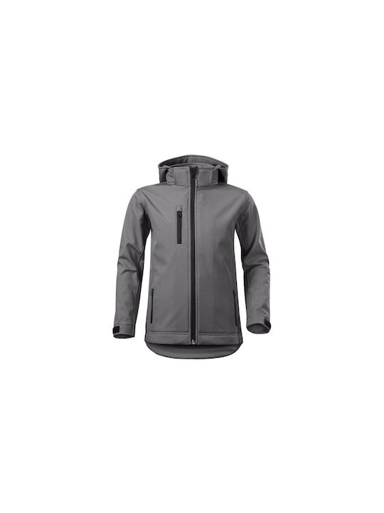 Malfini Kinderjacke Kurz mit Kapuze Gray Performance