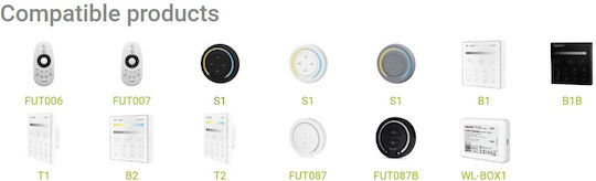 Miboxer FUT035S Ασύρματο Controller για Ρυθμιζόμενο Λευκό RF Επιτοίχιο 05110-137