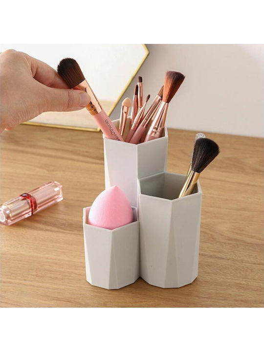Kosmetikorganisator mit Trennzeichen Beige 3 Stück 13x11,5x11,5 cm