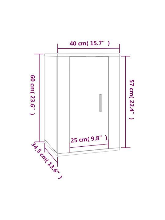 Wall Cabinets Gray 2 Pieces 40x34.5x60cm