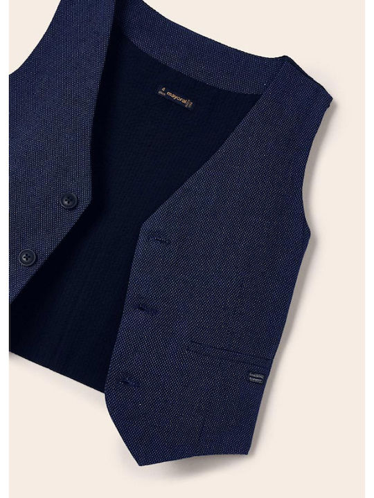 Kids Vest Cotton Navy Blue