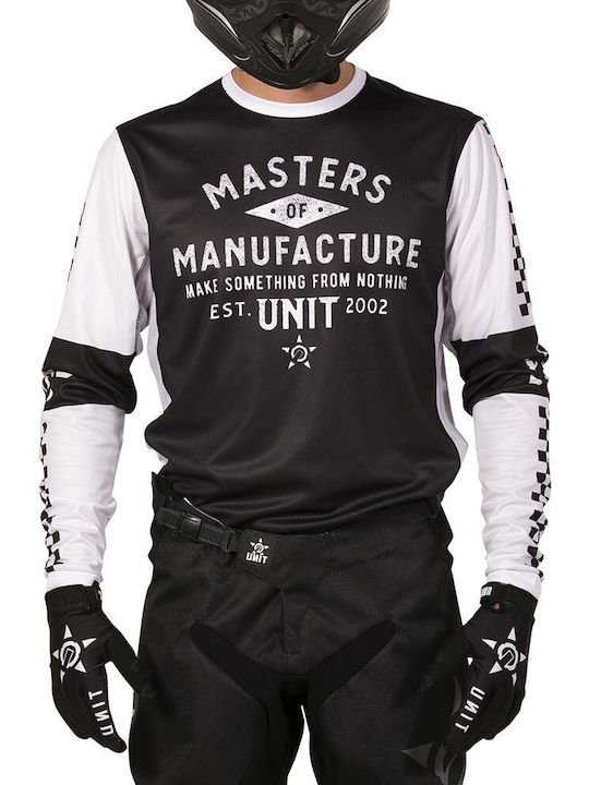 Unit Draft MX Pentru bărbați Tricou Motocross Mânecă lungă Black/White