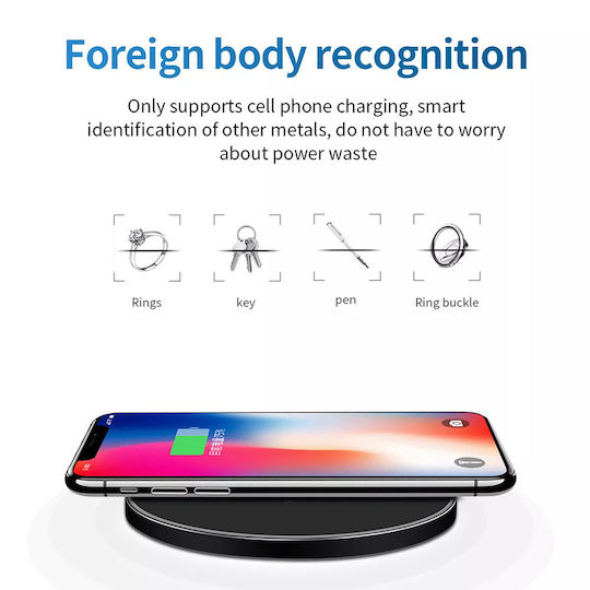 Techsuit Wireless Charger (Qi Pad) and Cable micro USB 10W Blacks (CHWR002)