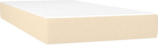 Bed Single Upholstered with Fabric Blue with Slats & Mattress 90x200cm