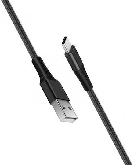 Redled Braided USB 2.0 Cable USB-C male - USB-A 18W Μαύρο 1m 27851