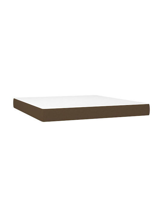 Saltea Supradublă Pătată cu Material Maro Închis cu Plăci și Saltea 160x200cm
