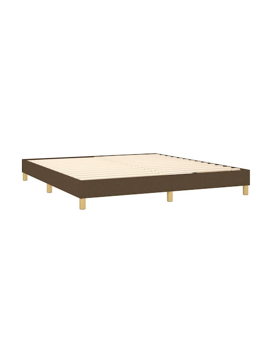 Saltea Supradublă Pătată cu Material Maro Închis cu Plăci și Saltea 160x200cm