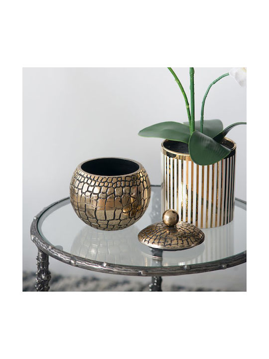 Artekko Decorative Vase Croco Gold 15x15x17cm
